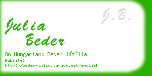 julia beder business card